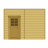 Paroi frontale avec simple porte gauche 390x245cm pour carport modulable en bois traité autoclave - SOLID Ma boutique
